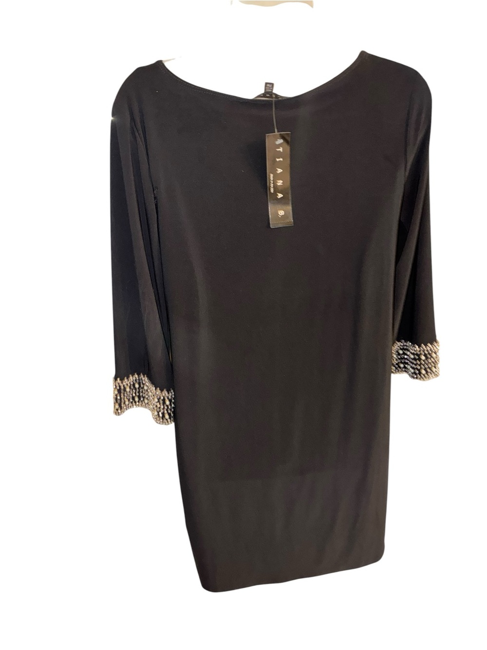Tiana B. Black Beaded Cuff Sheath Dress - Picture 5 of 10